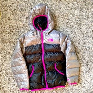 Gray pink black puffer moondoggy  XS 4t 5t 6